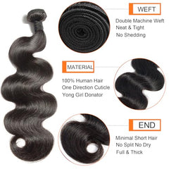 Ayolvou Brazilian 12A body-wave 20in bundles provide full density and natural movement.