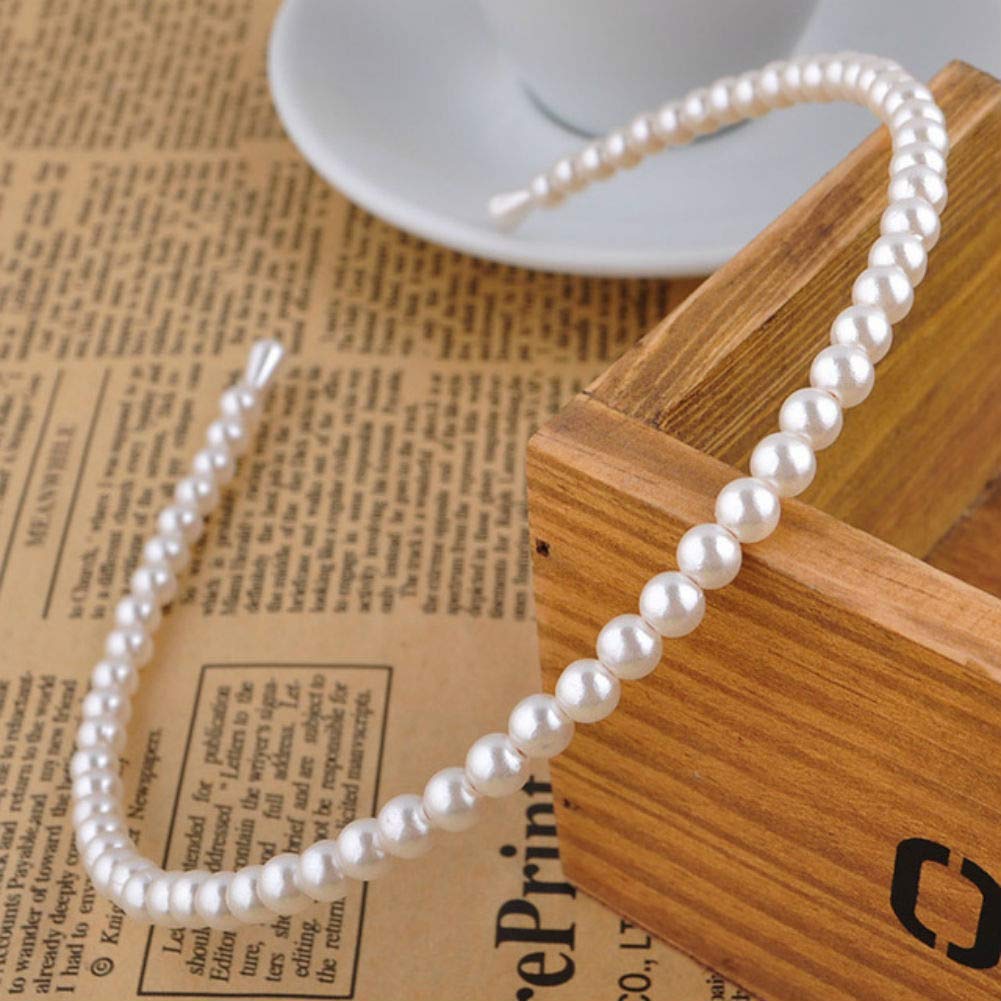 Aysekone diadema perlas imitadas, accesorio versátil para novias, madrinas y fiestas.
