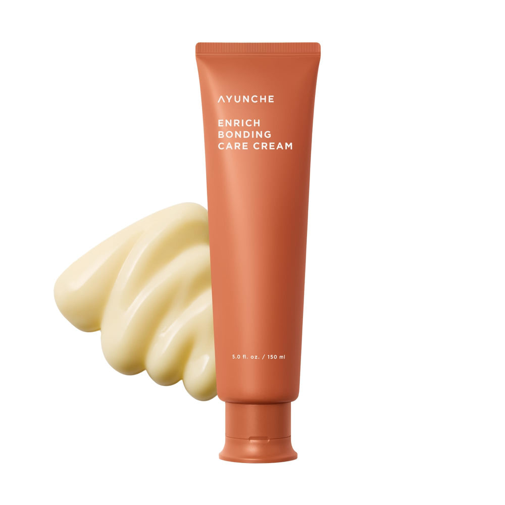 AYUNCHE Enrich Bonding Leave-In Cream bottle pour for quick, lightweight conditioning