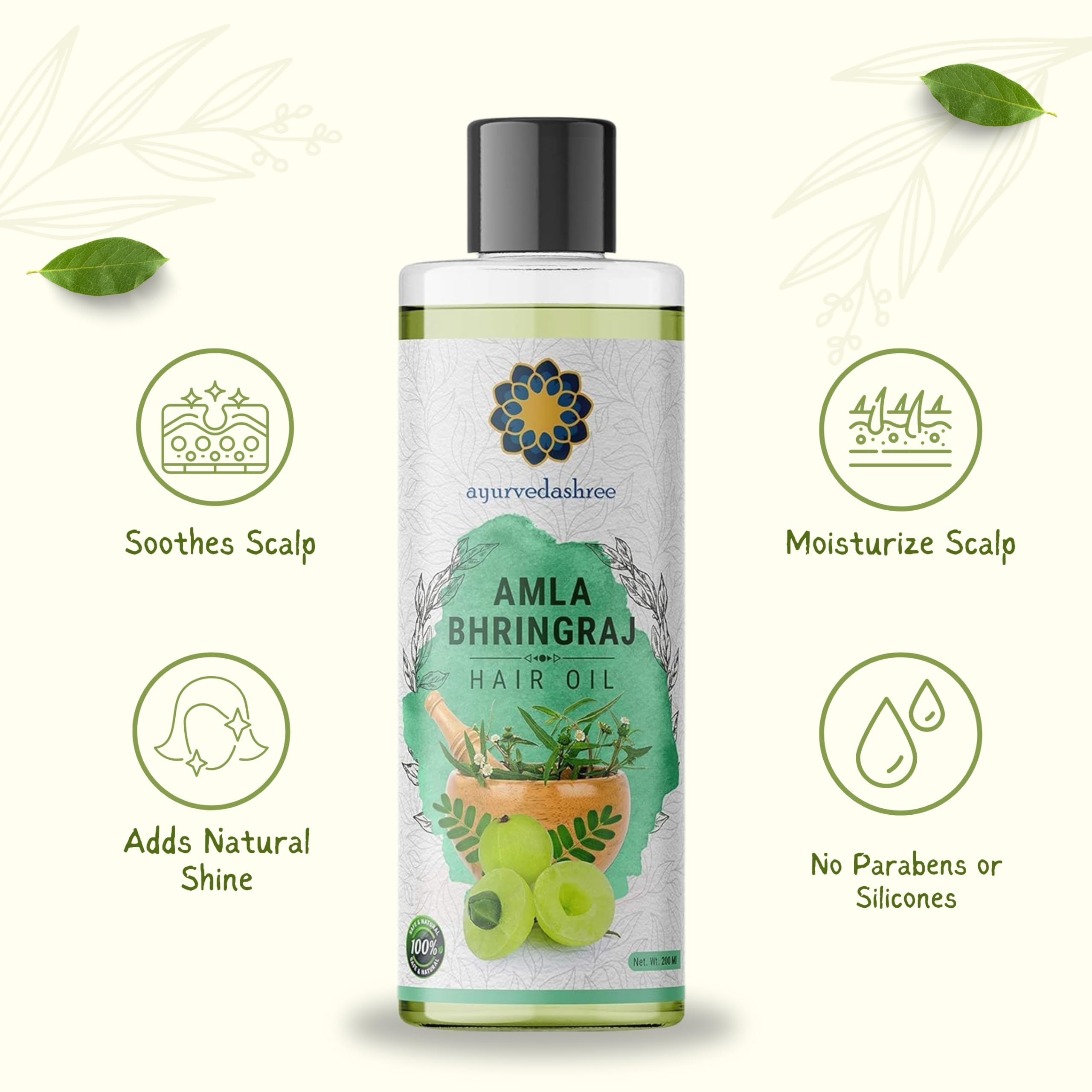 Ayurvedashree Aceite capilar Methi para estimular crecimiento saludable.