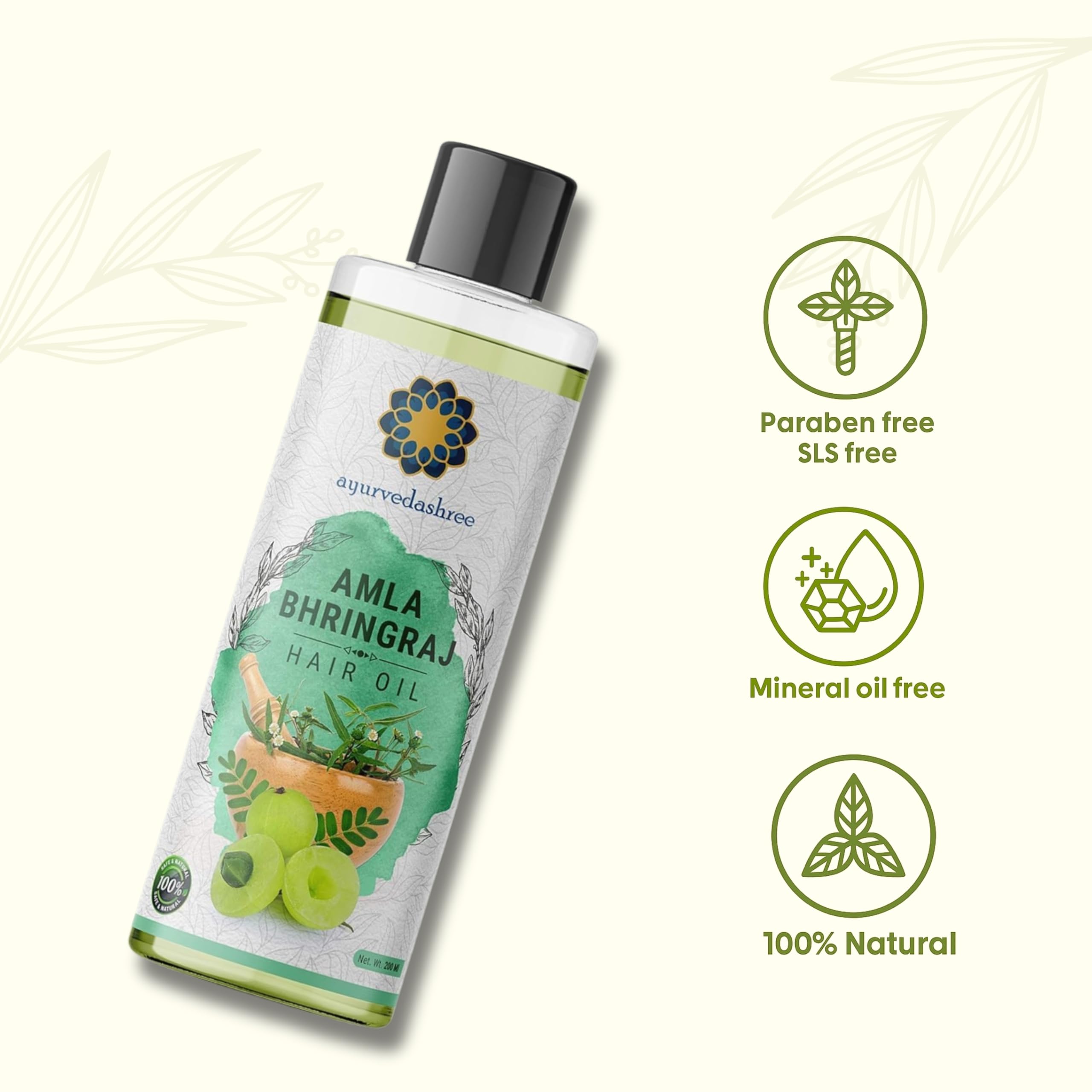 Ayurvedashree Aceite capilar Neem para cuero cabelludo equilibrado.