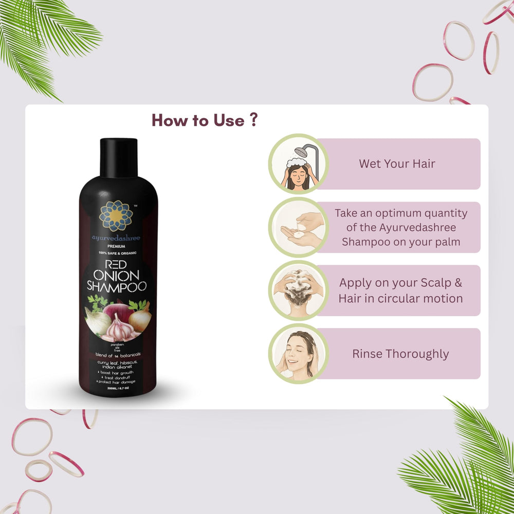 AYURVEDASHREE champú hibisco, extractos botánicos para cabello suave y nutrido