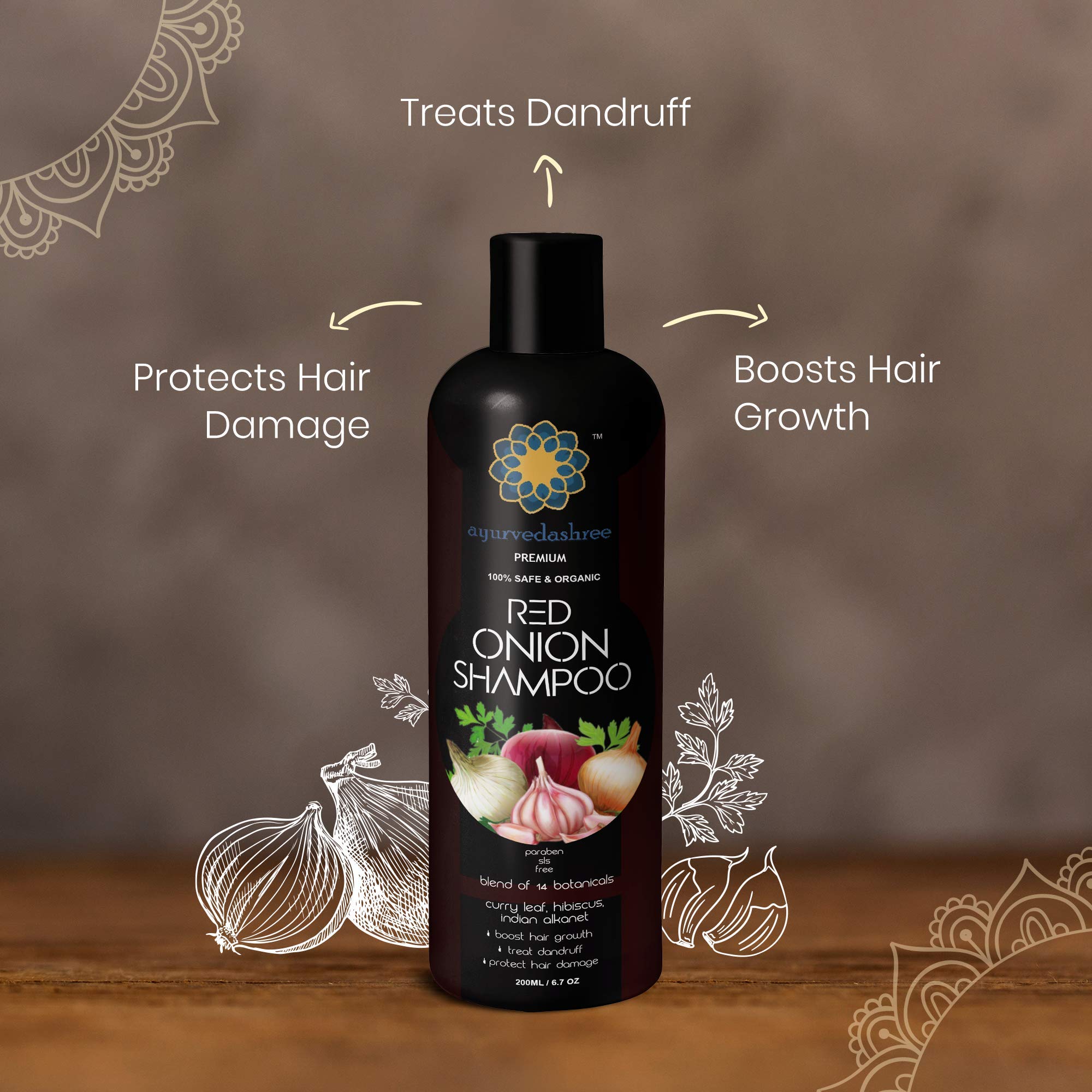 AYURVEDASHREE champú sin SLS ni parabenos, fórmula natural