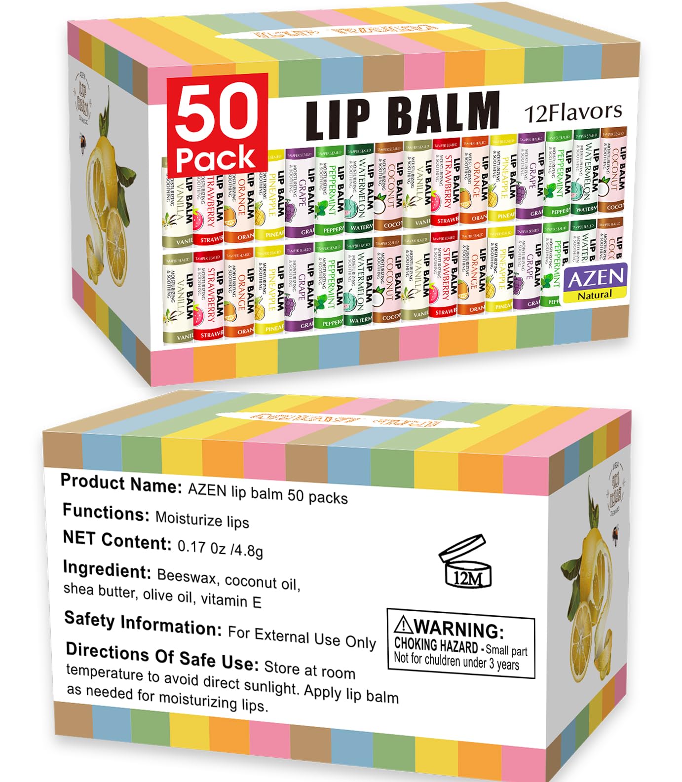 AZEN balsamo labial sabor menta para alivio refrescante