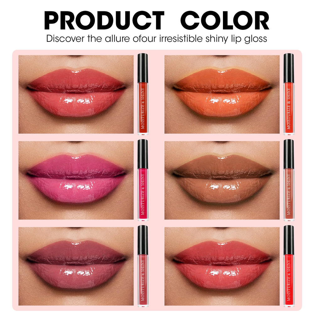 AZEN 6-pack lip gloss collection ready for sharing with friends.