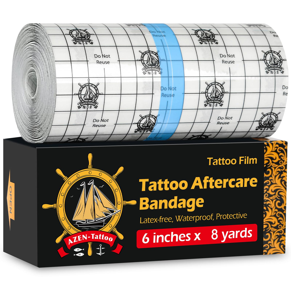 AZEN curita cobertura tatuaje resistente al agua protege el color y facilita curación