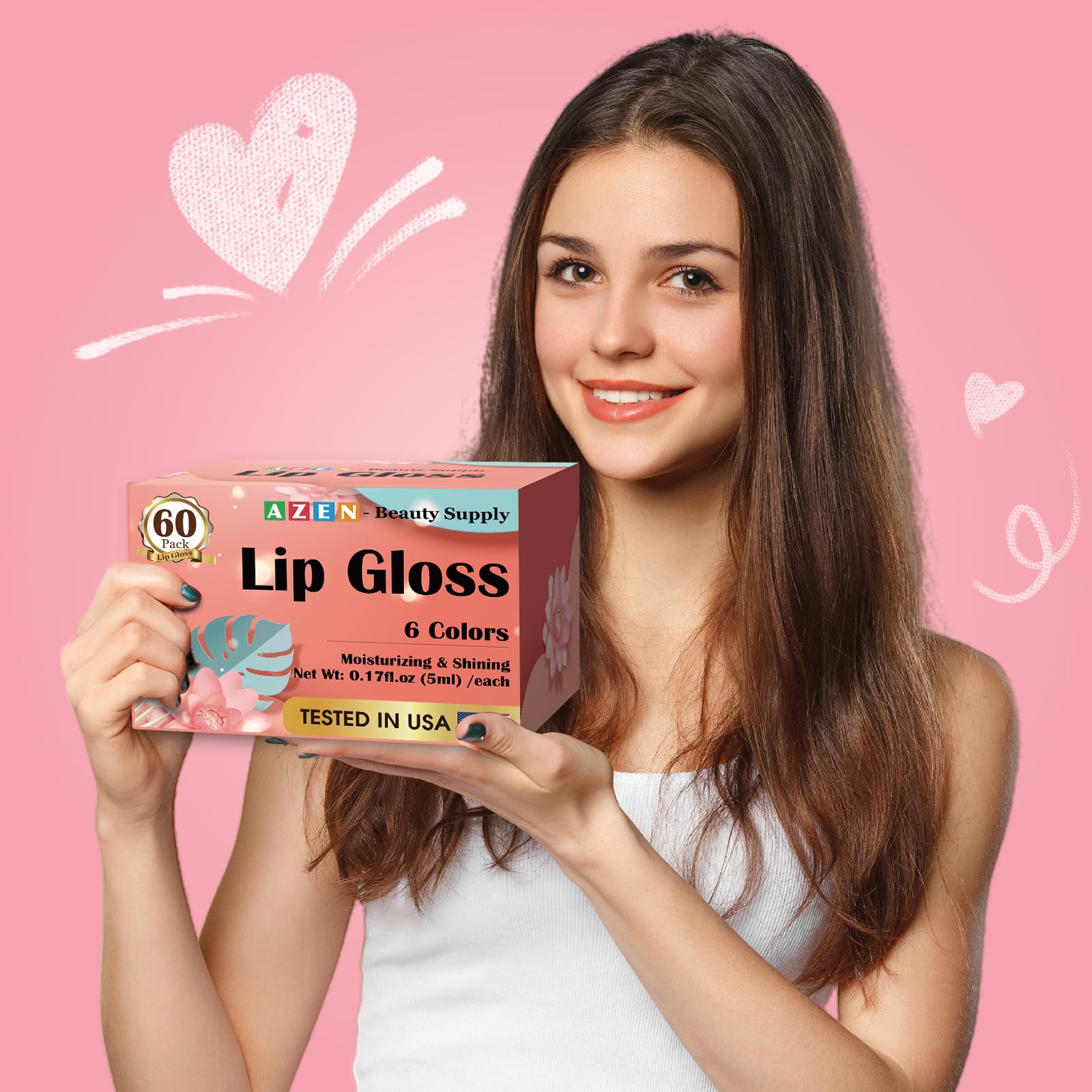 AZEN daily-wear lip gloss collection for a comfortable, high-gloss finish
