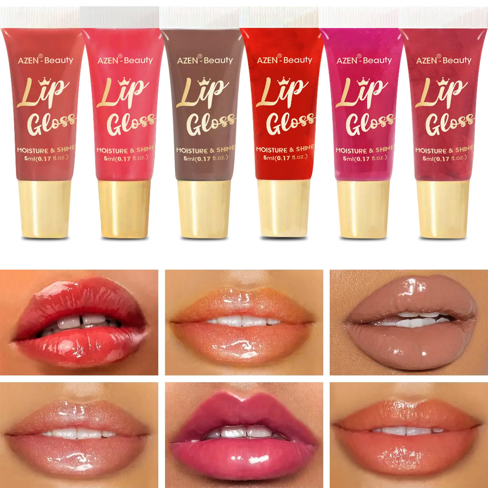 AZEN dry lips gloss providing gentle hydration for daily wear