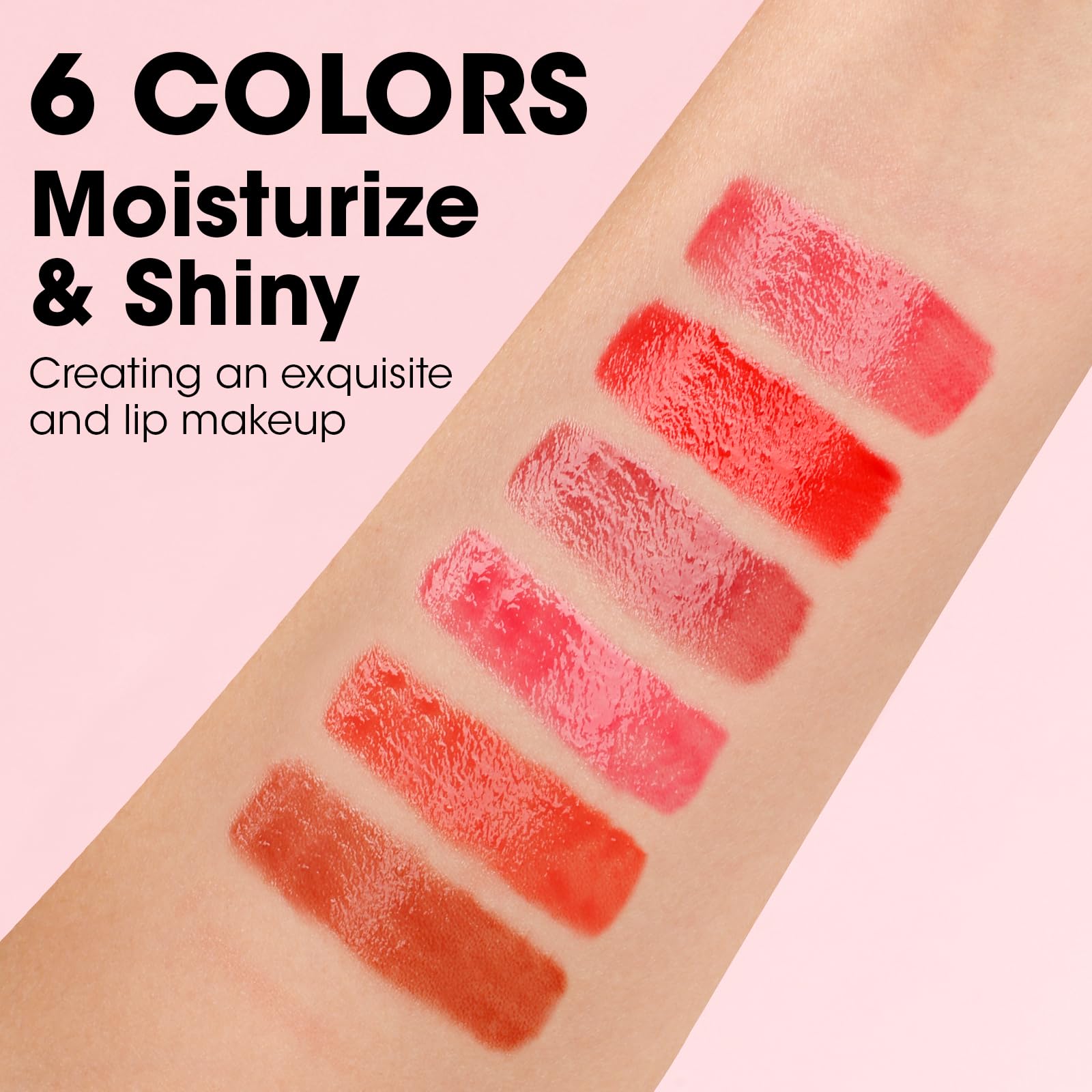 AZEN high-shine lip gloss showing glossy finish on lips for daily routines.