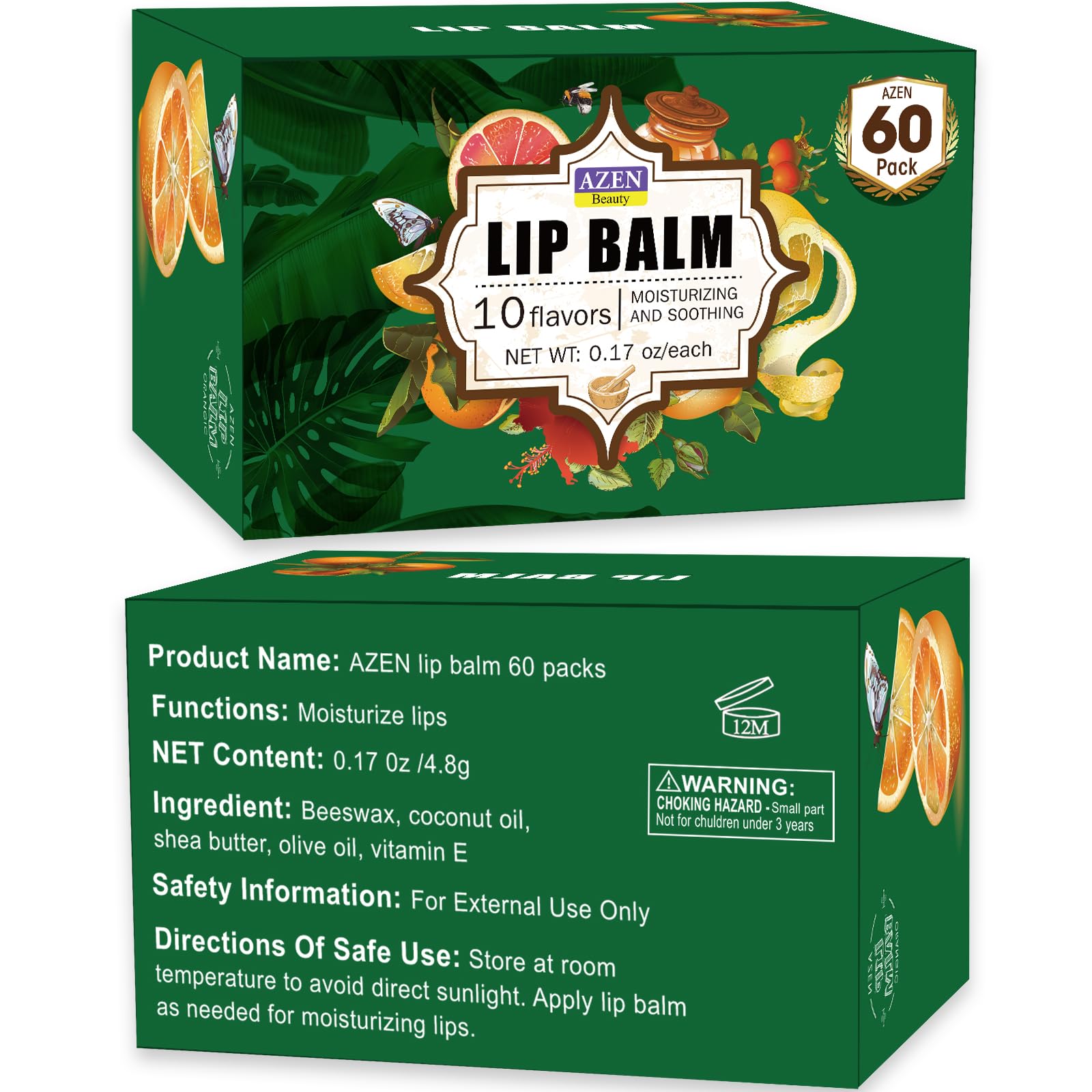 AZEN rose flavor lip balm for a subtle fragrance.