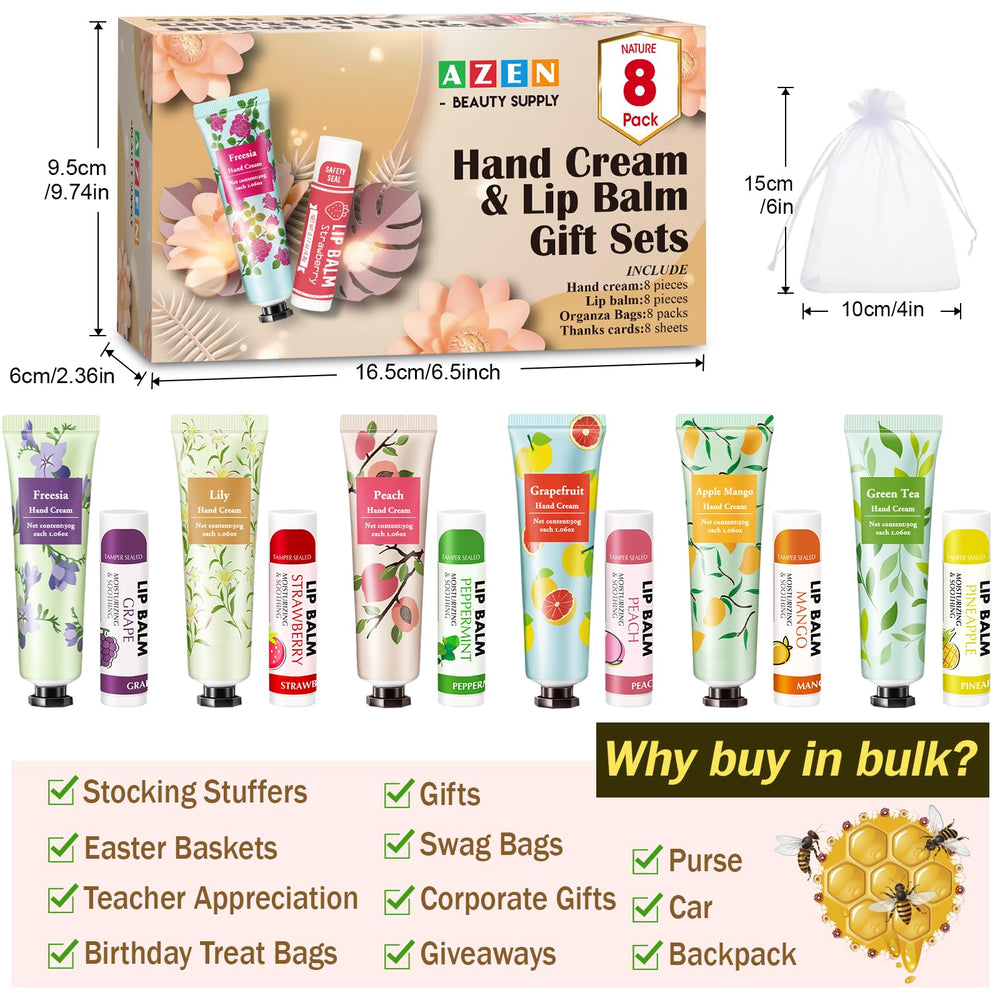 AZEN lip balm flavors assortment featuring fruity and creamy options.