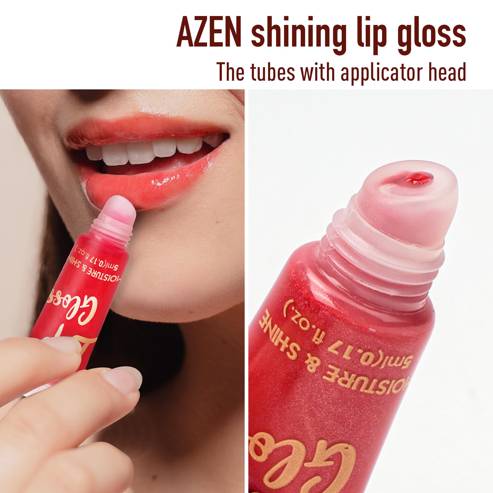 AZEN uso diario de brillos labiales para realzar color natural