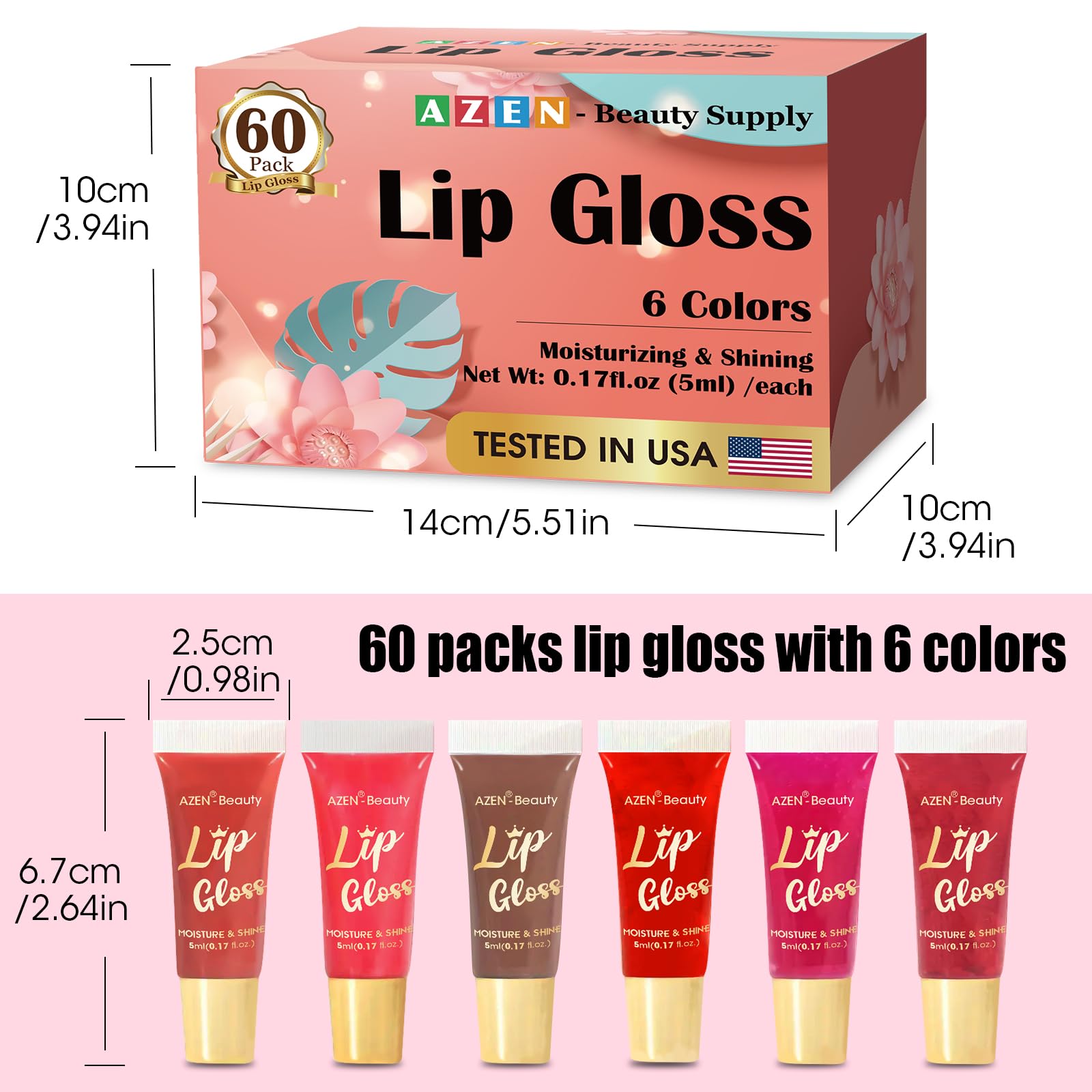 AZEN valentine's day lip gloss, perfect for gifting and pampering