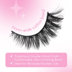 Azenlo 3D fluffy cat-eye strip showcased for effortless fluttery volume.