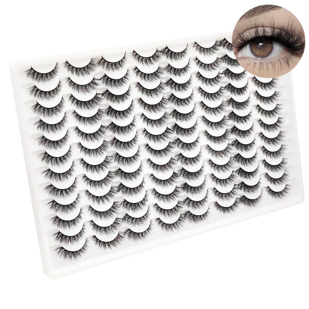 Azenlo false eyelashes 48-pairs pack front for natural daily wear.