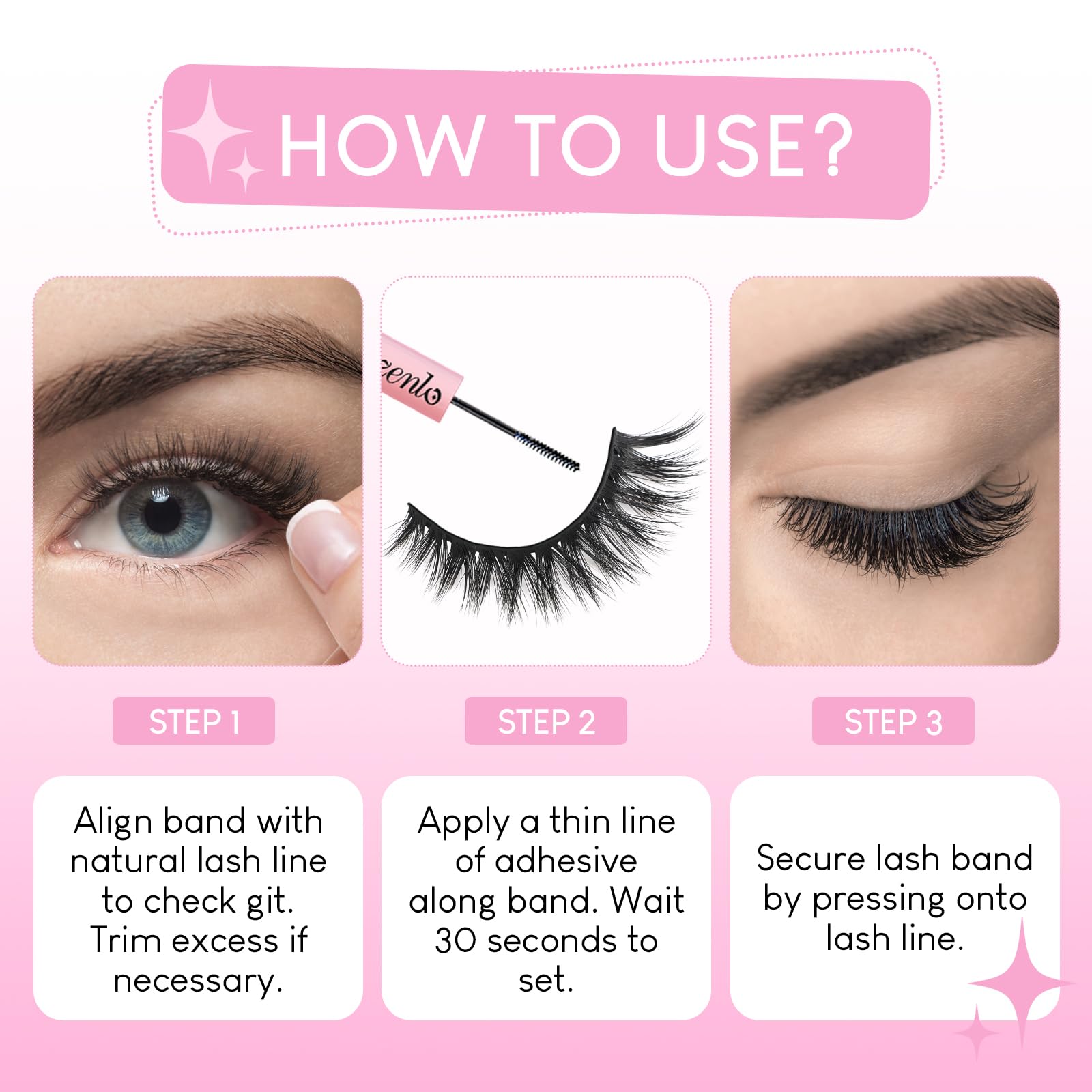 Azenlo 20-061 lashes deliver versatile length for day-to-night looks.