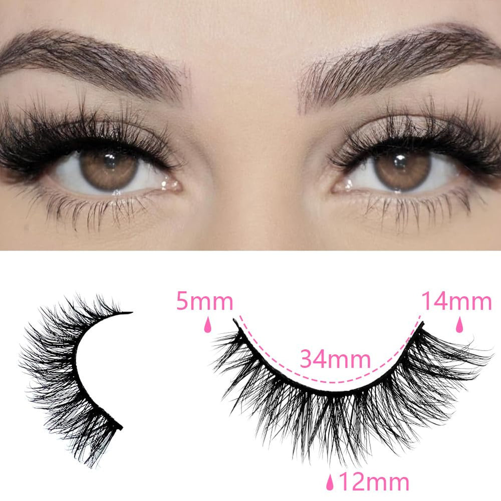 Azenlo faux mink lashes 14mm wispy outer-edge close-up for enhanced cat-eye.