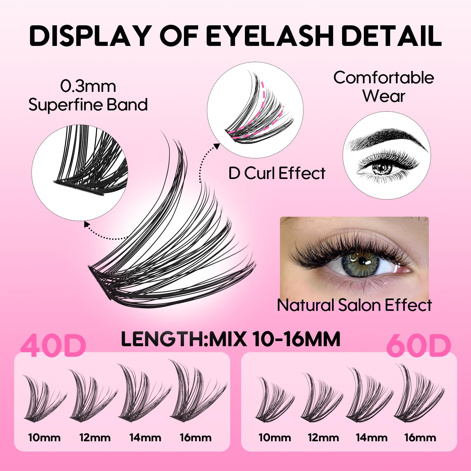 Azenlo lash extensions 10-16mm provide versatile lengths for daily or event styling.
