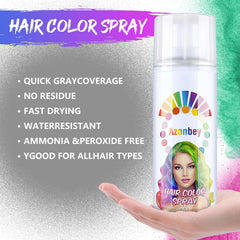 Azonbey hair spray easy mist application delivers fast, even color on styled hair.