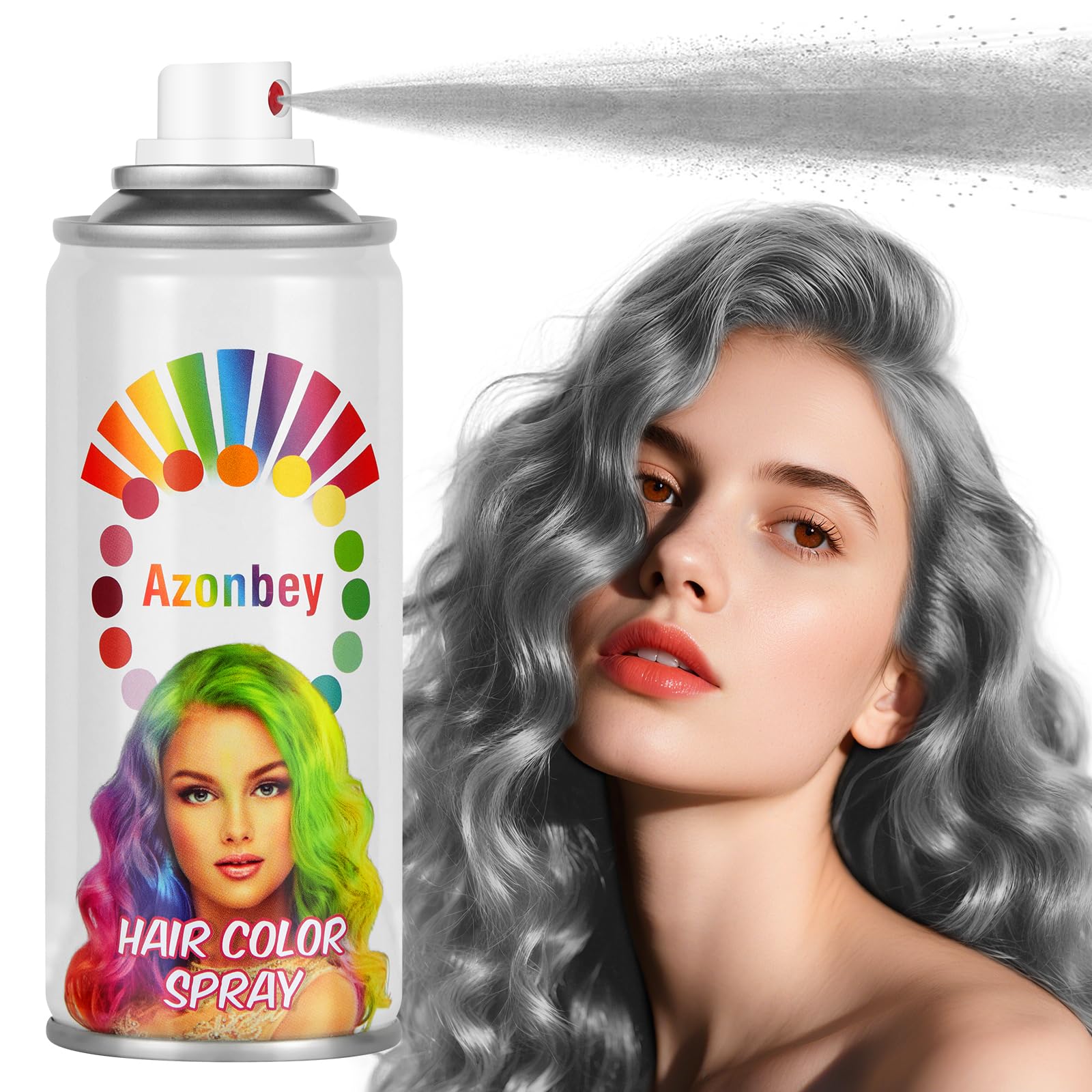 Azonbey Halloween hair spray swatch shows vibrant color options for quick ideas.