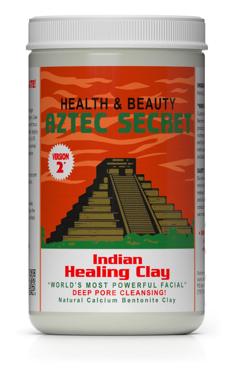 Aztec Secret Indian Healing Clay jar close-up for deep pore cleansing ritual.