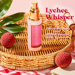 Azulfra Lychee Whisper bottle pour with fruity jasmine and berry accents
