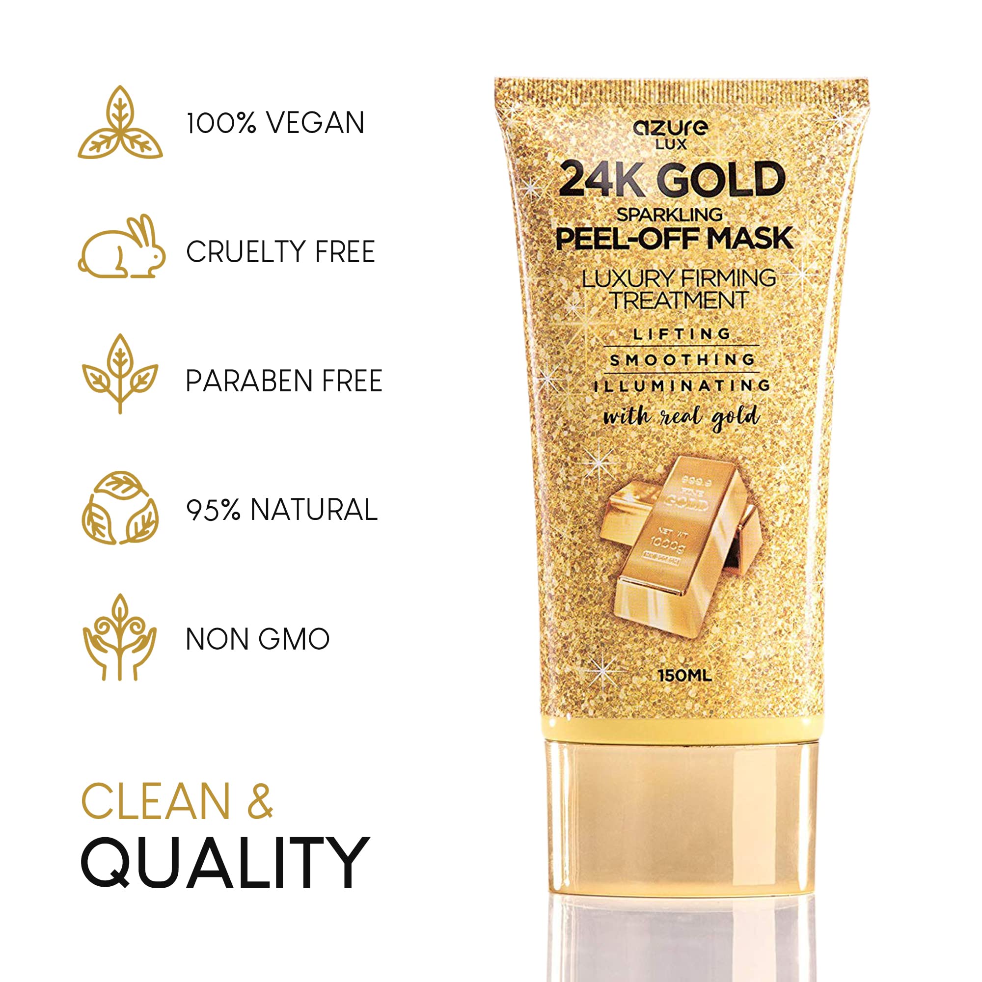 Azure Cosmetics: hidratación sostenida gracias al 24K oro y ácido hialurónico.