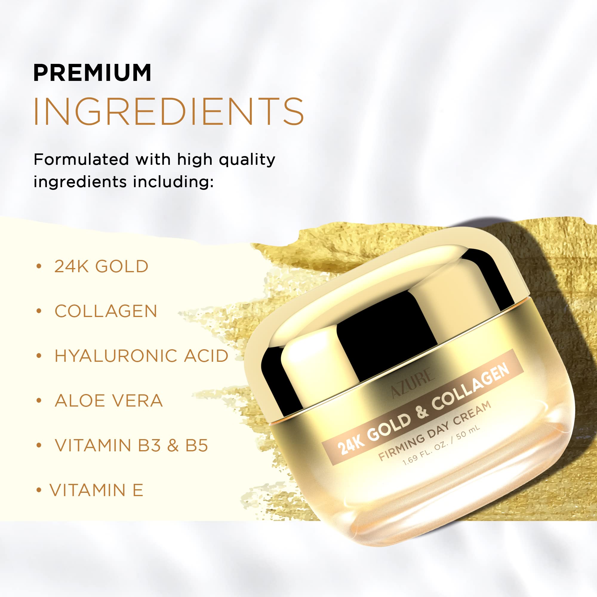 Azure Cosmetics crema reafirmante 24k Collagen, firmeza visible