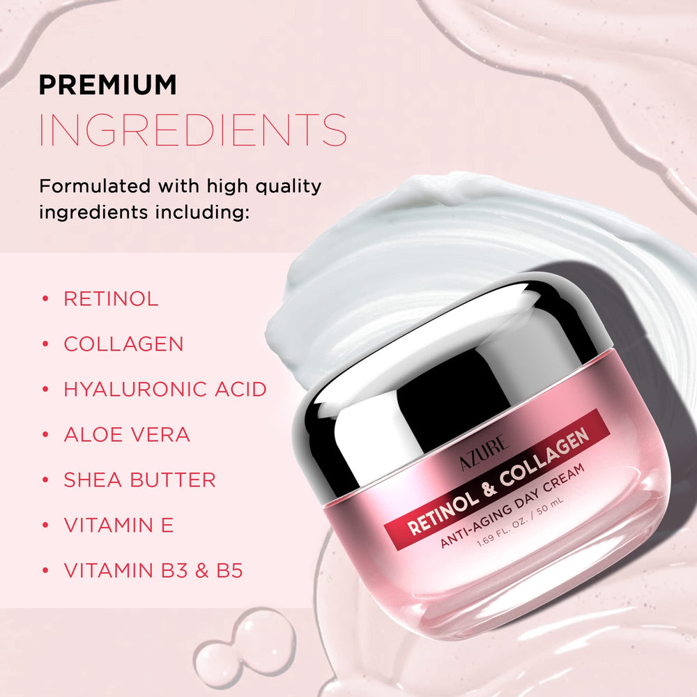 Texture close-up of Azure Cosmetics moisturizer shows silky cream with quick absorption.