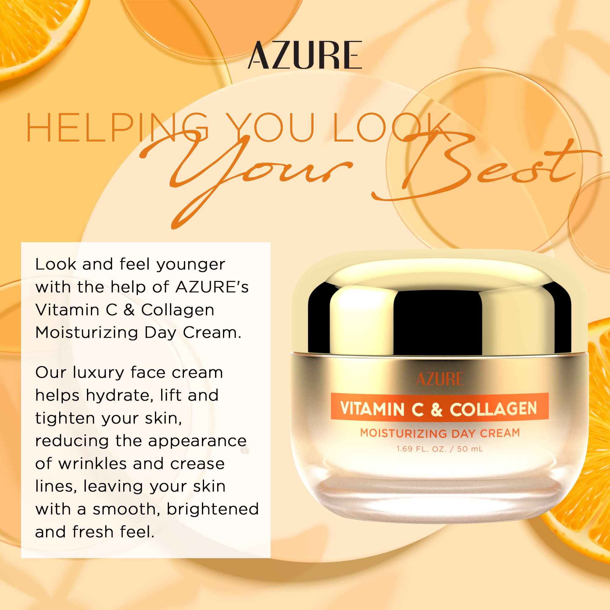 Vitamin C & Collagen cream swatch on skin highlighting brightness