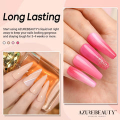 AZUREBEAUTY acabado brillante para uñas en polvo, efecto profesional.