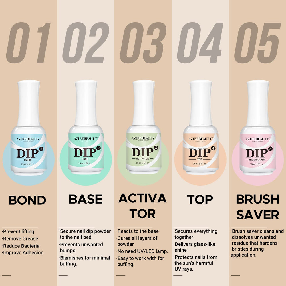 AZUREBEAUTY Activador Dip 15 ml acelera el secado de forma controlada.