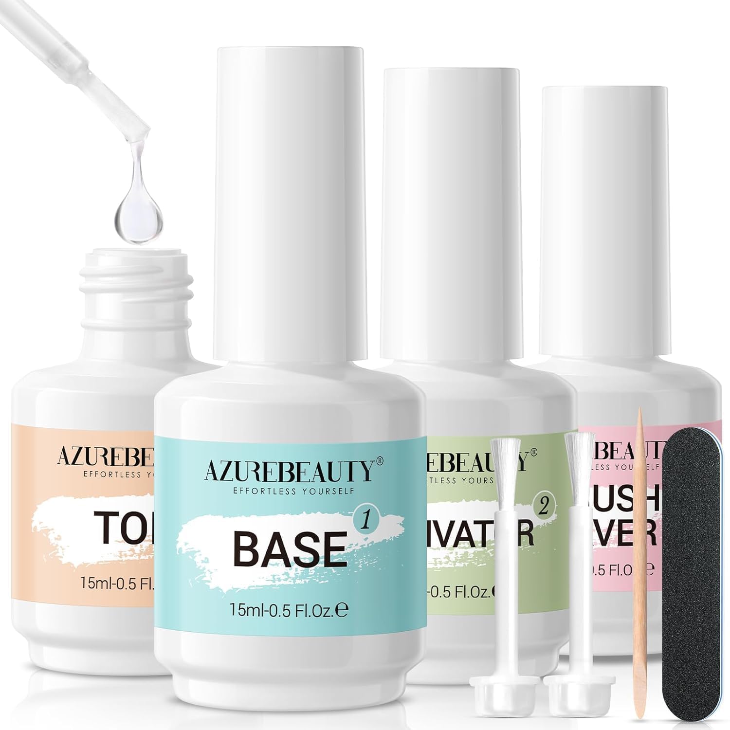 AZUREBEAUTY capa-base en botella para una aplicación suave y duradera