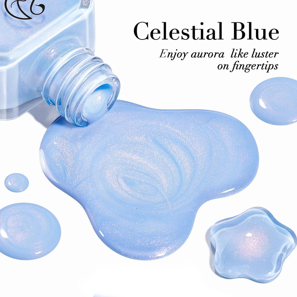 AZUREBEAUTY Celestial Blue swatch highlighting rich coverage
