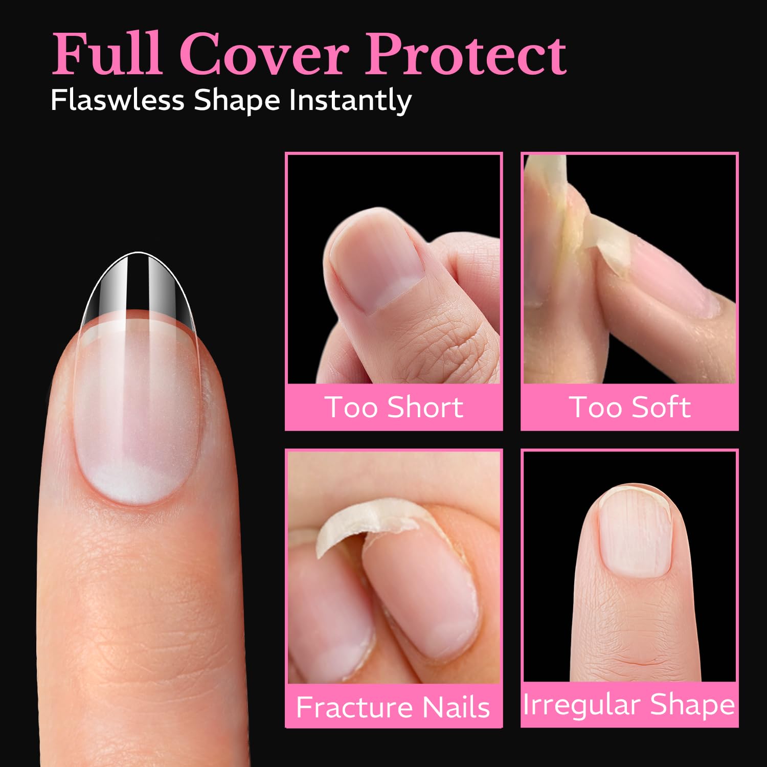 AZUREBEAUTY clear press-on nail extensions for versatile DIY manicures