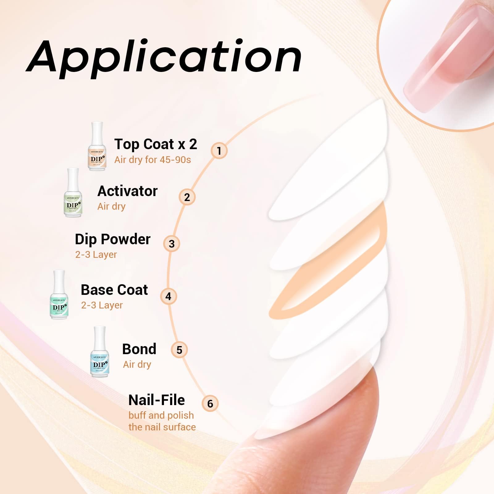 AZUREBEAUTY compatible con kit de polvo de inmersión, proceso simplificado.