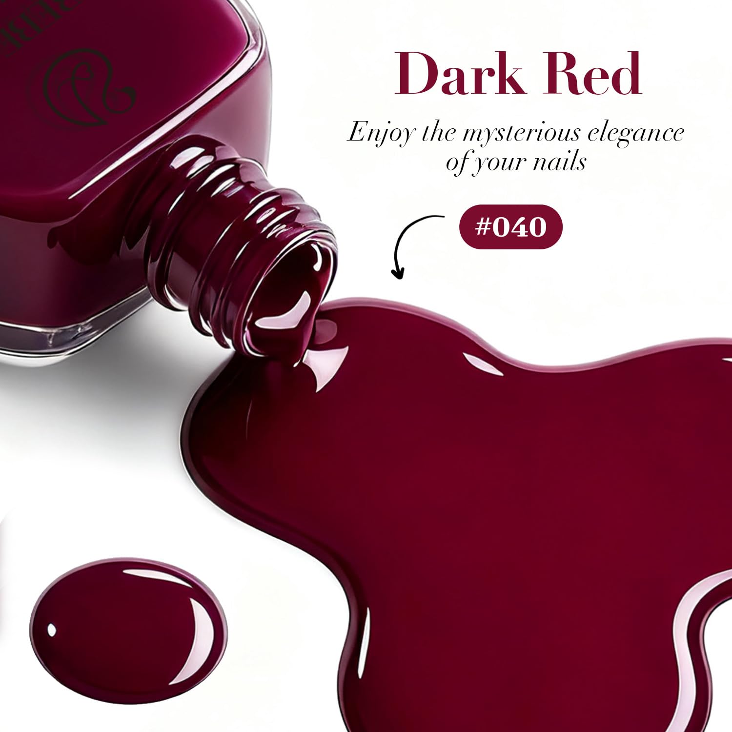 AzureBeauty Dark Red Nail Polish compact packaging ideal for gifting.