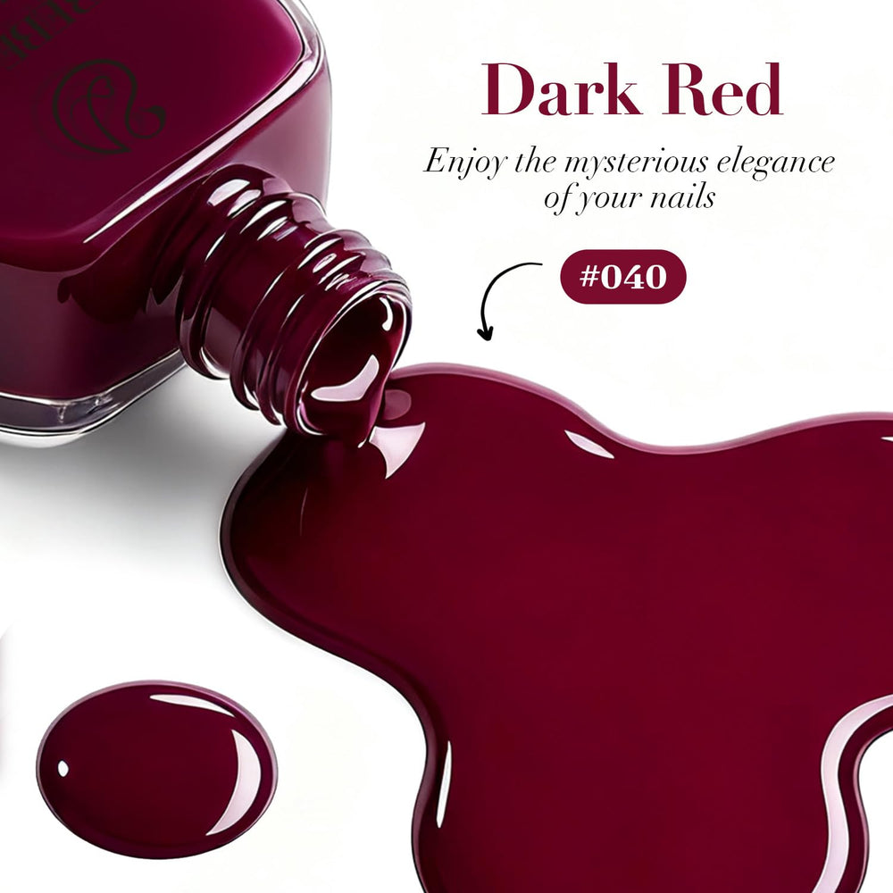 AzureBeauty Dark Red Nail Polish compact packaging ideal for gifting.