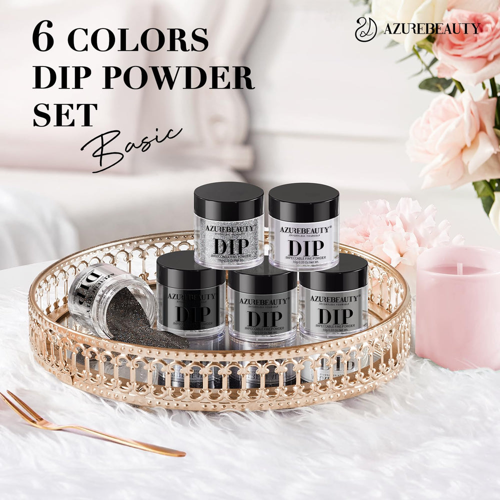 AZUREBEAUTY polvo para uñas estilo francés, facilita diseños elegantes.