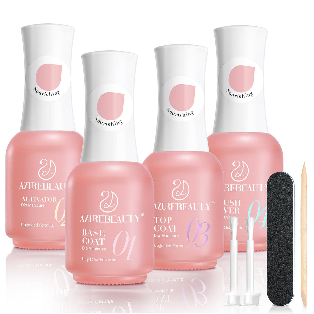 AZUREBEAUTY set dip líquido, capa base para acabado suave y duradero