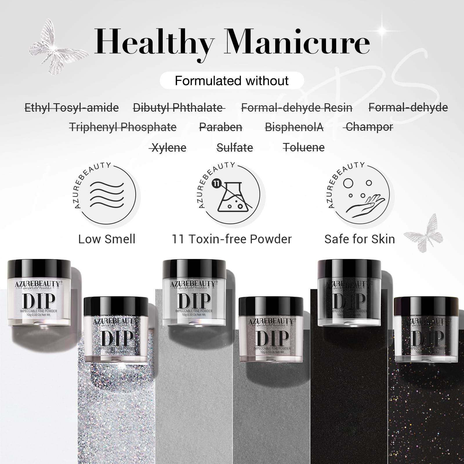 AZUREBEAUTY polvo gris oscuro, tono elegante y cobertura uniforme.