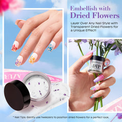 AZUREBEAUTY polvo de inmersión seis colores con flores secas para diseño creativo