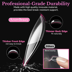 AZUREBEAUTY durable soft gel nail tips resist creases and wear