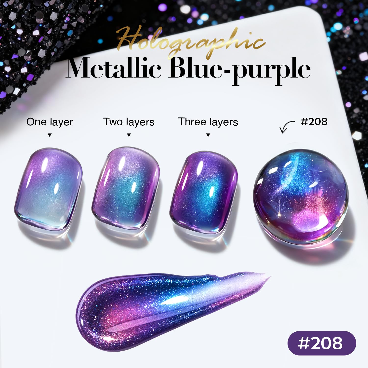 AZUREBEAUTY Esmalte camaleón arcoíris, efecto cambiante para un acabado único.
