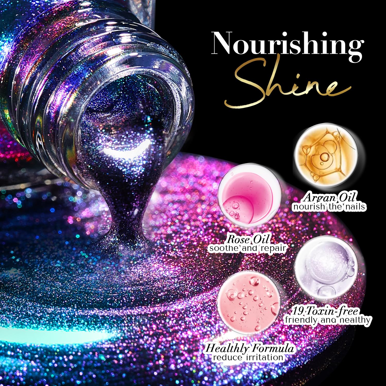 AZUREBEAUTY Esmalte camaleón duradero con acabado brillante y resistente.