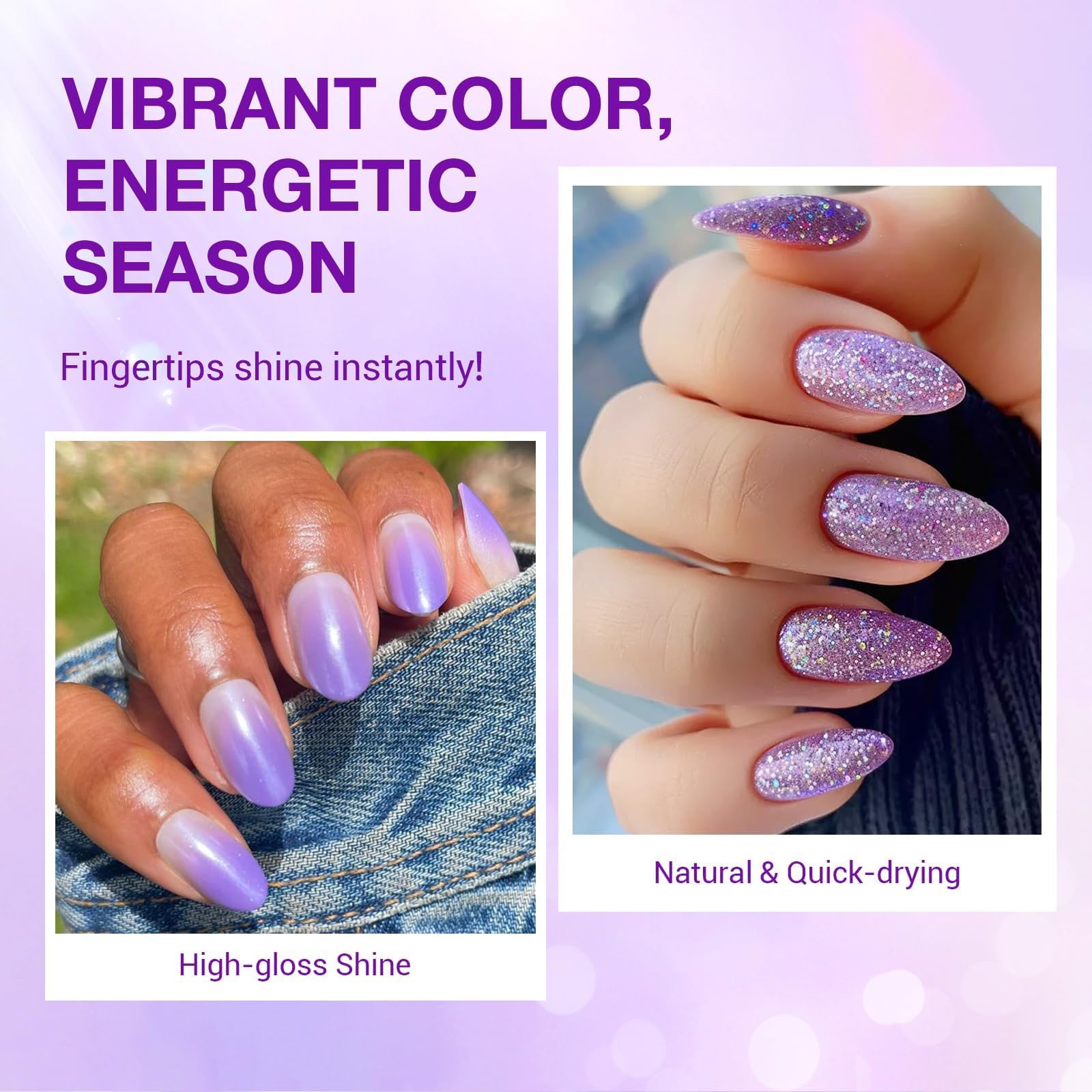 AZUREBEAUTY Esmalte aurora violeta, acabado vibrante para cualquier ocasión