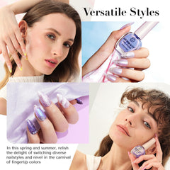 AZUREBEAUTY Esmalte purpura pastel, cobertura suave para uñas naturales