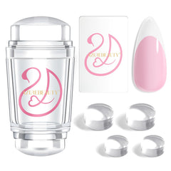 Azurebeauty French Tip Stamp Kit shown with 6-piece set for quick DIY manicures.