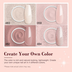 AZUREBEAUTY kit dip powder glitter, brillo duradero para uñas