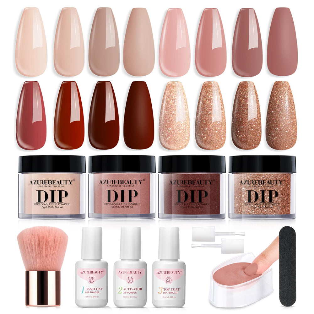 AZUREBEAUTY kit polvo de inmersión con todo para uñas